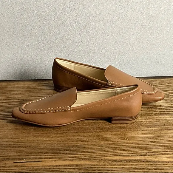 Vagabond Cleo Tan Leather Loafers, New in Box