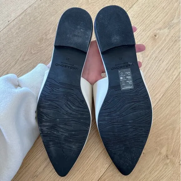 Vagabond - Katlin Pointed Toes Slide Flats in Off White
