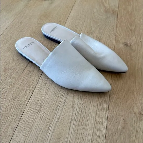 Vagabond - Katlin Pointed Toes Slide Flats in Off White