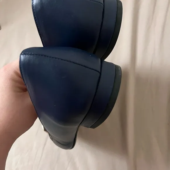 Valentino Blue Flats with Gold Accents