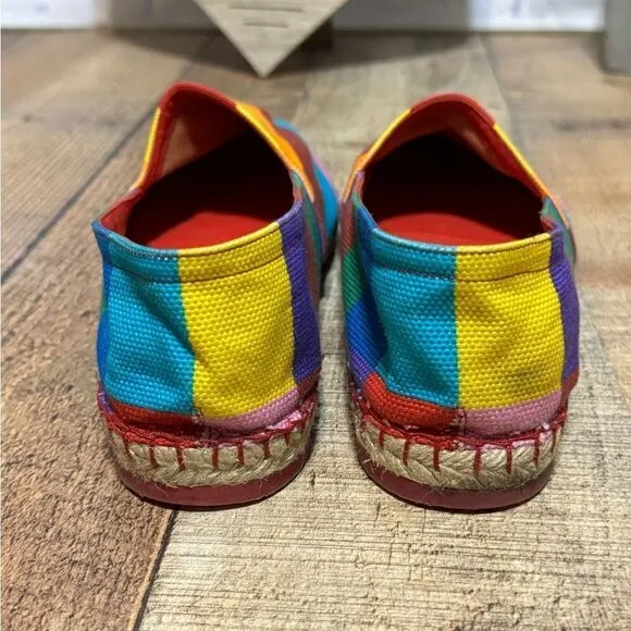 Valentino Multicolor Chevron Print Canvas Espadrilles Size 40
