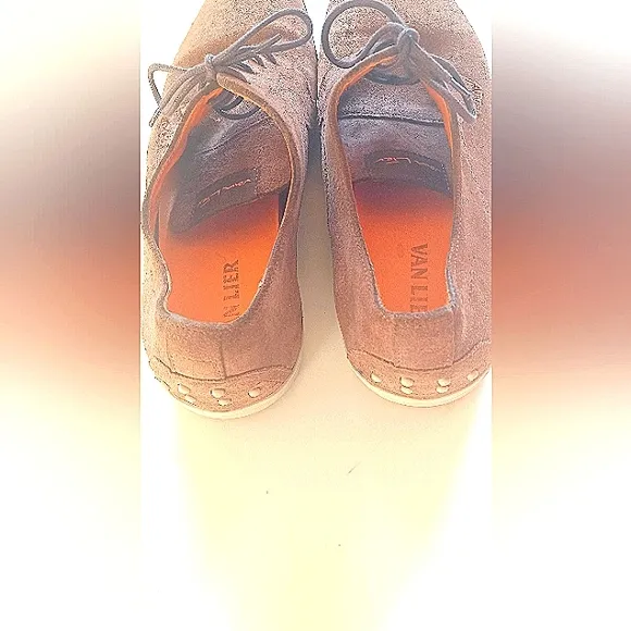 VAN LIER(Dutch Import) Suede Lace up Loafers-Size 11- Tobacco Brown