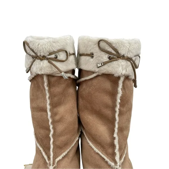 VANELI Tan Suede Fur Lined Women’s Boots - Sz 6 1/2