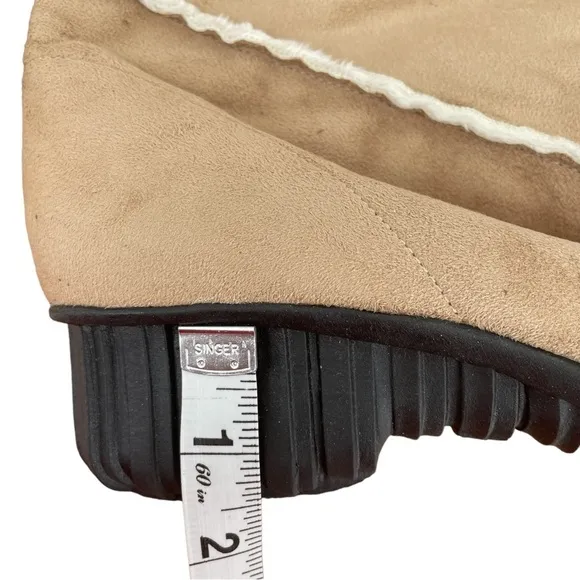 VANELI Tan Suede Fur Lined Women’s Boots - Sz 6 1/2