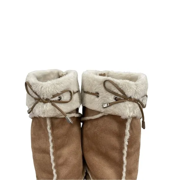 VANELI Tan Suede Fur Lined Women’s Boots - Sz 6 1/2