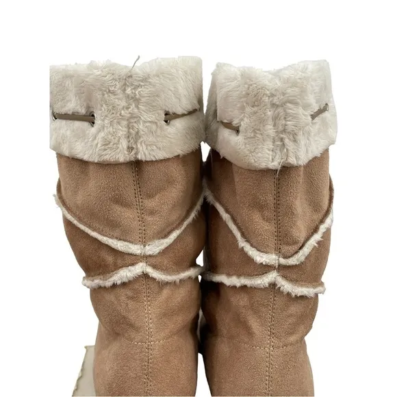 VANELI Tan Suede Fur Lined Women’s Boots - Sz 6 1/2