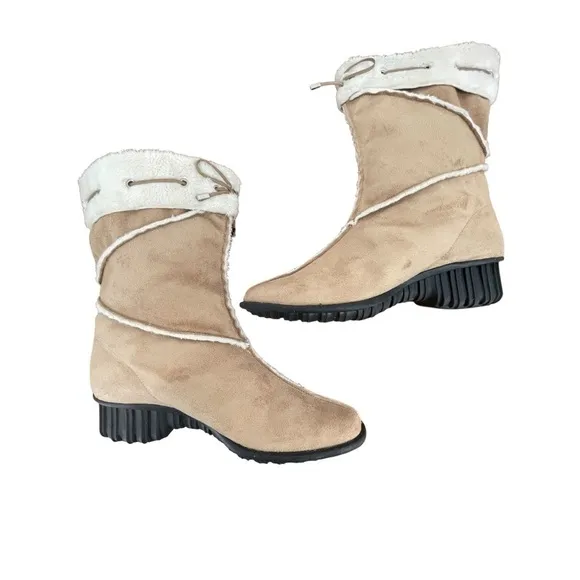 VANELI Tan Suede Fur Lined Women’s Boots - Sz 6 1/2