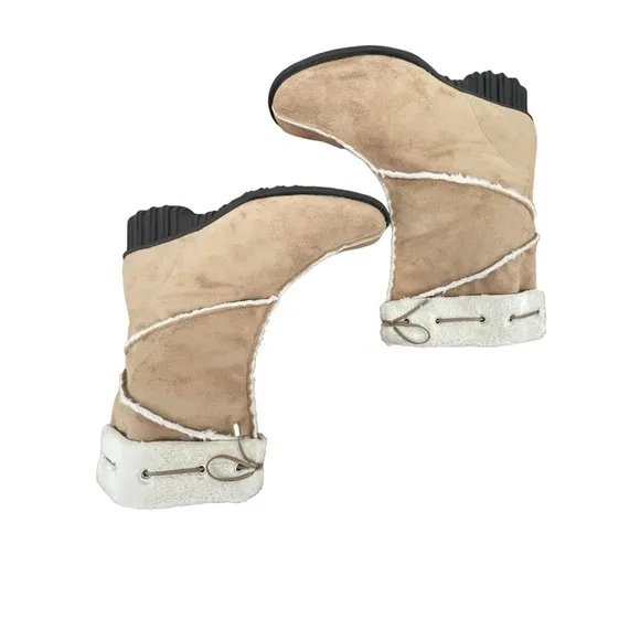 VANELI Tan Suede Fur Lined Women’s Boots - Sz 6 1/2