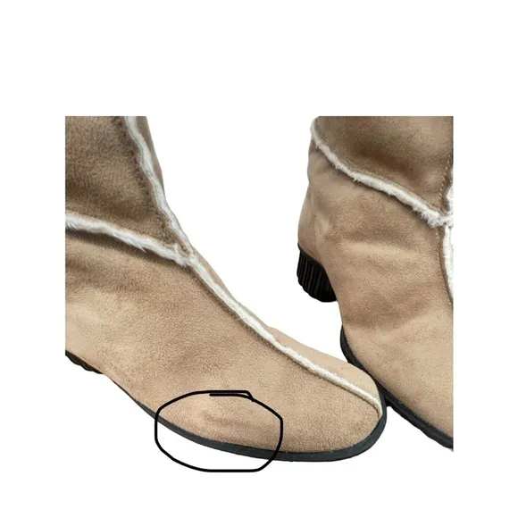 VANELI Tan Suede Fur Lined Women’s Boots - Sz 6 1/2