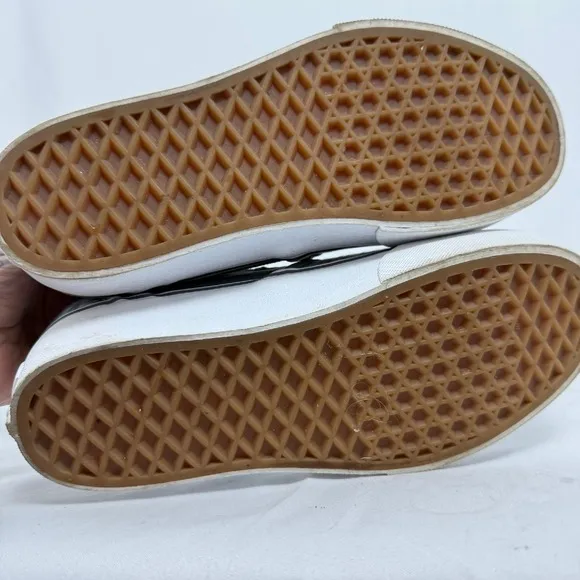 Vans Asher Platform Slip On Sneakers Plaid Houndstooth Skate Shoes Women's 6.5