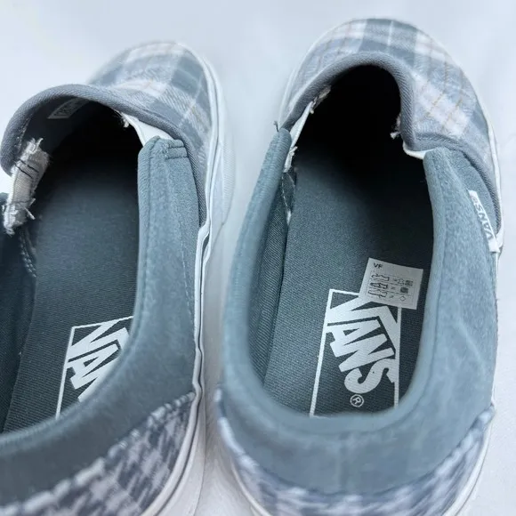 Vans Asher Platform Slip On Sneakers Plaid Houndstooth Skate Shoes Women's 6.5