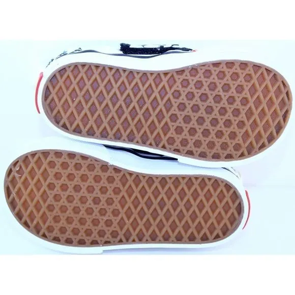 Vans Asher Slip-On Black White Crystal Sneakers 5M