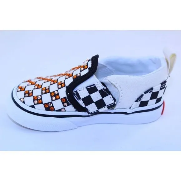 Vans Asher Slip-On Black White Crystal Sneakers 5M