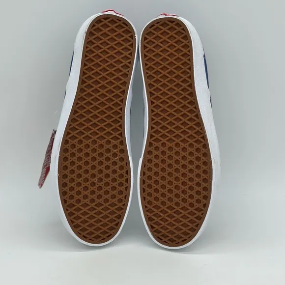 Vans Blue Slip-On Sneakers with Flame Design