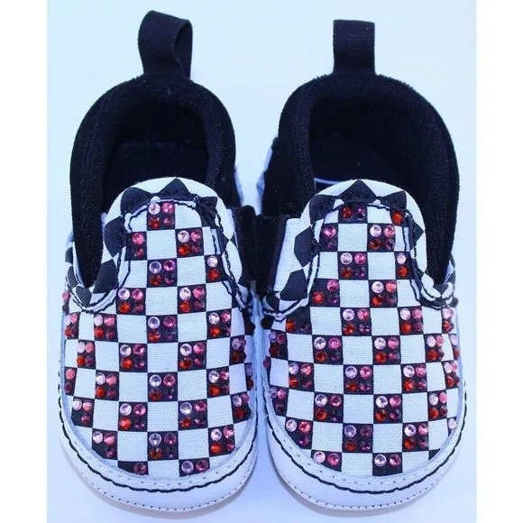 Vans Checkerboard Classic Slip-On Crystal Sneakers