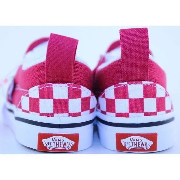 Vans Checkerboard Classic Slip-On Red Sneakers 3.5