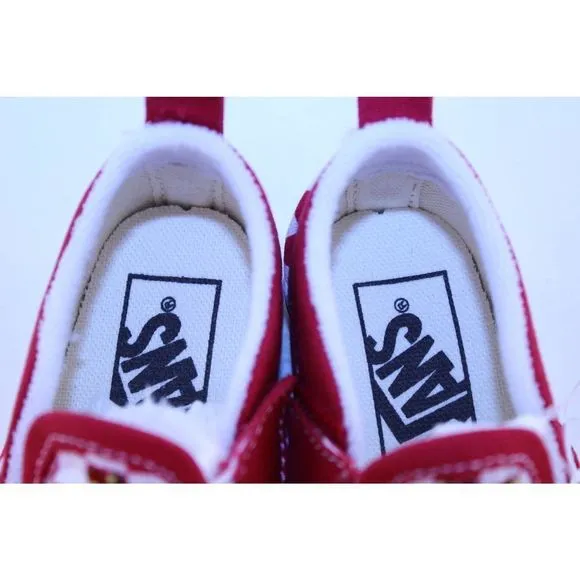 Vans Checkerboard Classic Slip-On Red Sneakers 3.5