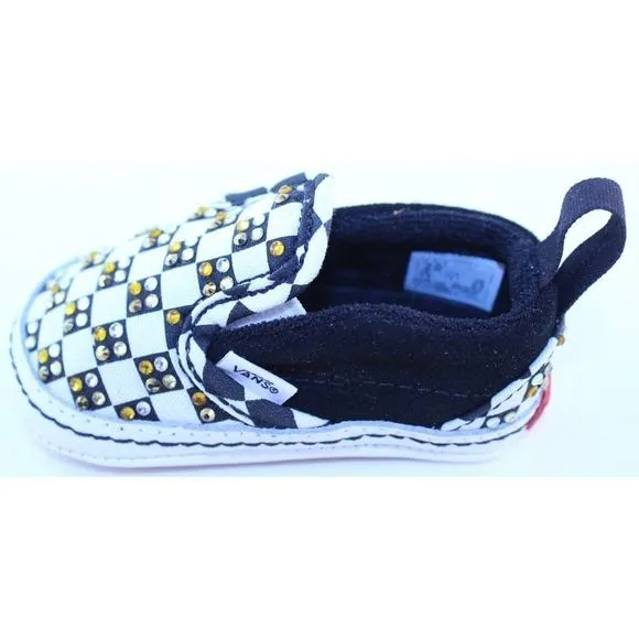 Vans Checkerboard Slip On Black Crystal Sneakers 2