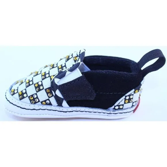 Vans Checkerboard Slip On Black Crystal Sneakers 2