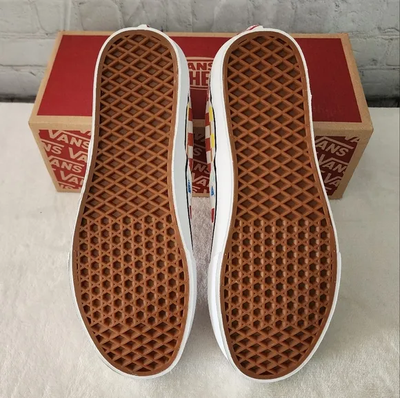 Vans Checkeredboard Rainbow Classic Slip on Sneakers VN0A3UT7U09