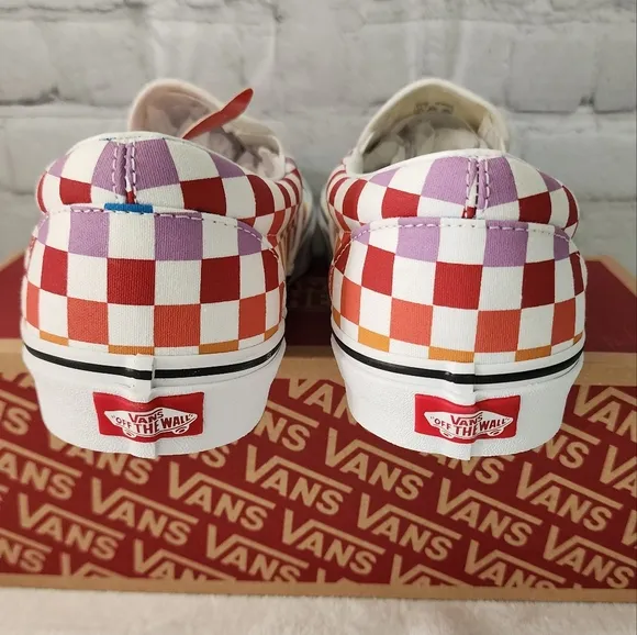 Vans Checkeredboard Rainbow Classic Slip on Sneakers VN0A3UT7U09