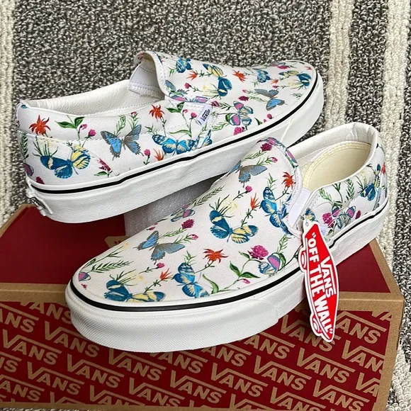 Vans Classic Slip-On Butterfly Floral Marshmallow MENS
