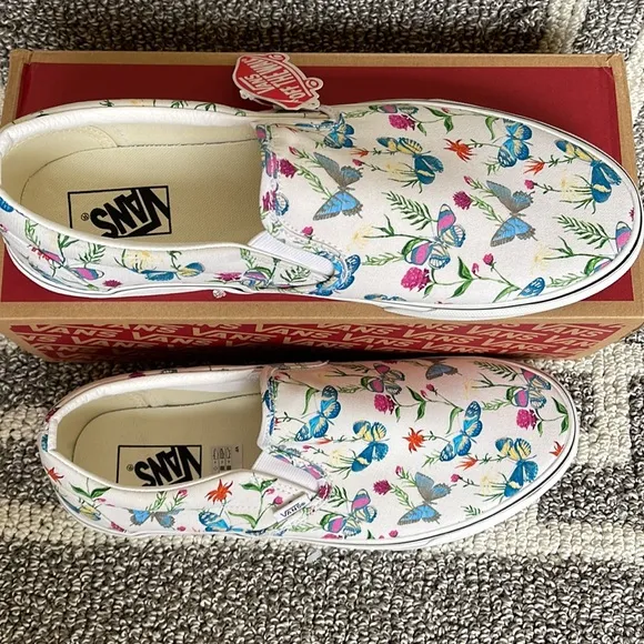 Vans Classic Slip-On Butterfly Floral Marshmallow MENS