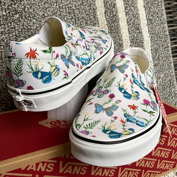 Vans Classic Slip-On Butterfly Floral Marshmallow MENS