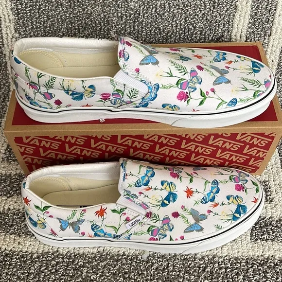 Vans Classic Slip-On Butterfly Floral Marshmallow MENS