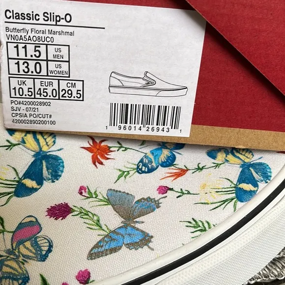 Vans Classic Slip-On Butterfly Floral Marshmallow MENS