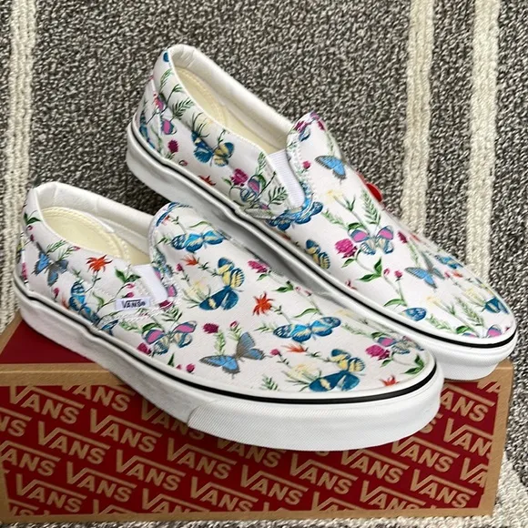 Vans Classic Slip-On Butterfly Floral Marshmallow MENS