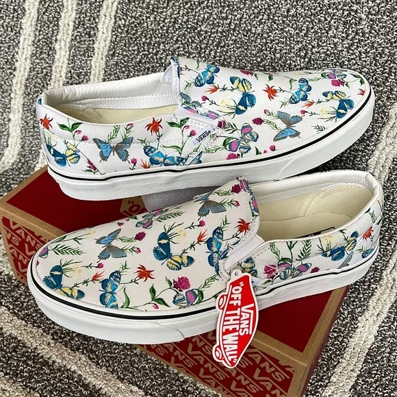Vans Classic Slip-On Butterfly Floral Marshmallow MENS