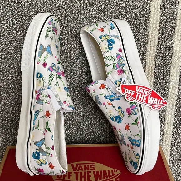 Vans Classic Slip-On Butterfly Floral Marshmallow MENS