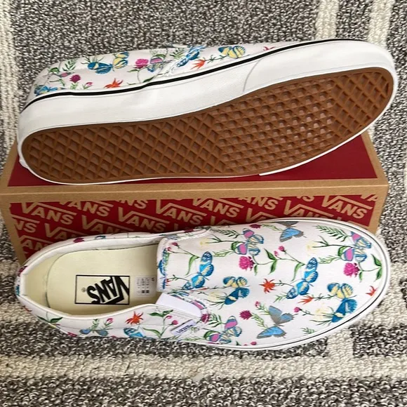 Vans Classic Slip-On Butterfly Floral Marshmallow MENS