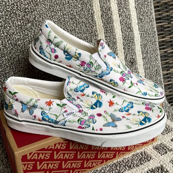 Vans Classic Slip-On Butterfly Floral Marshmallow MENS