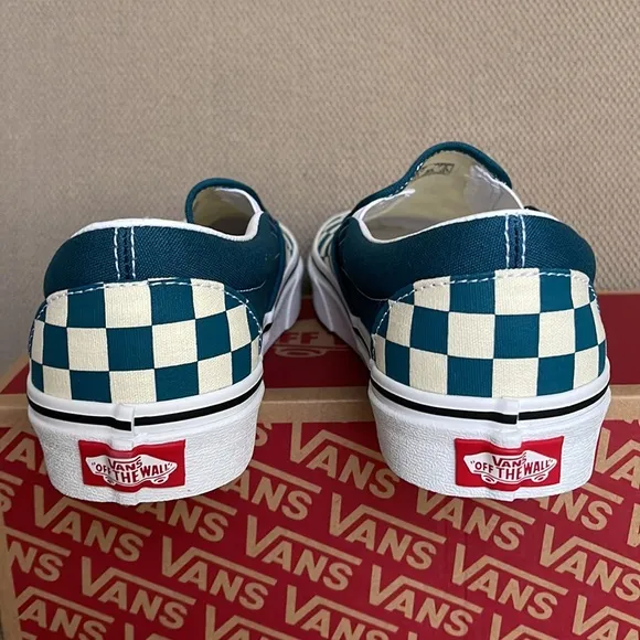 Vans Classic Slip-On Checkerboard Blue Coral / True White WMNS