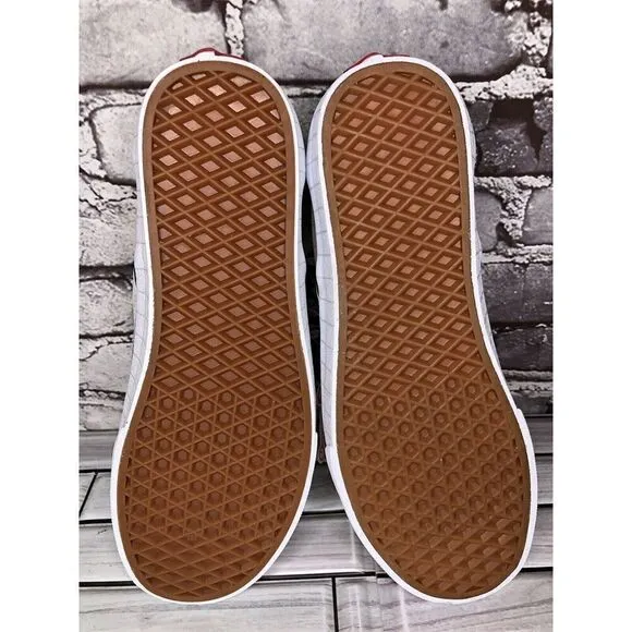 Vans Classic Slip-On Checkerboard Day White Canvas Sneakers Shoes Women 9.5M US