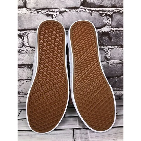 Vans Classic Slip-On Checkerboard Day White Canvas Sneakers Shoes Women 9.5M US