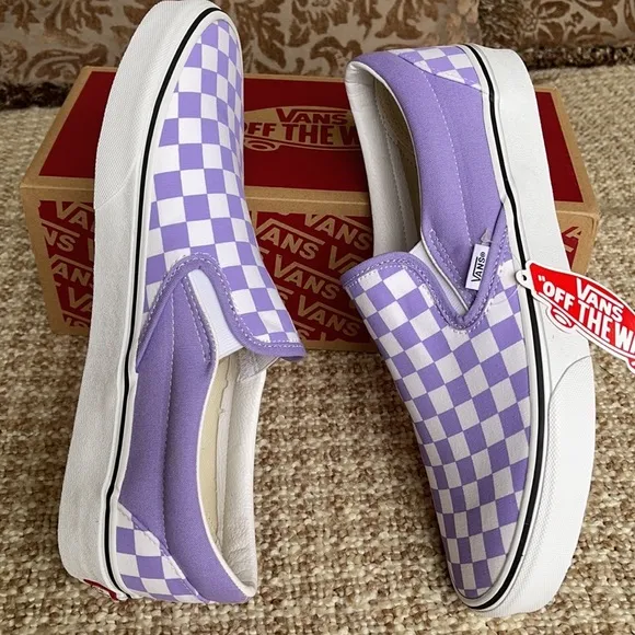 Vans Classic Slip On Checkerboard Violet Tulip Men
