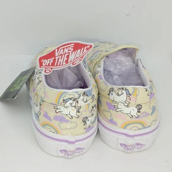 VANS Classic Slip-on Girls NEW Unicorn Glow in the Dark Sneakers- sz. 3 AWESOME!