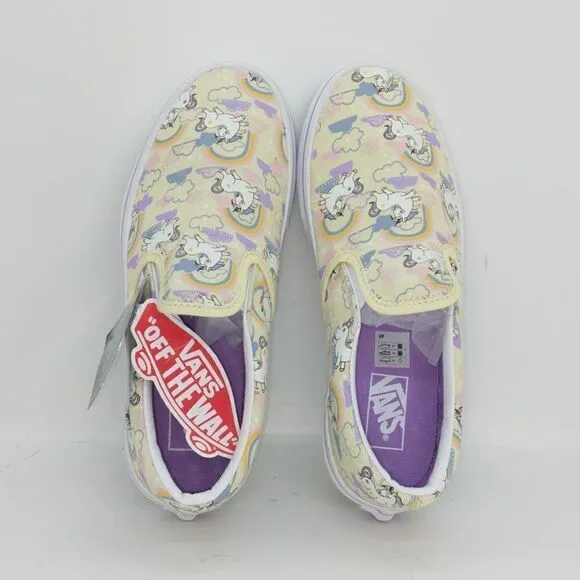 VANS Classic Slip-on Girls NEW Unicorn Glow in the Dark Sneakers- sz. 3 AWESOME!