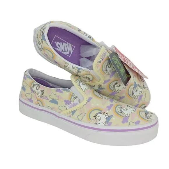 VANS Classic Slip-on Girls NEW Unicorn Glow in the Dark Sneakers- sz. 3 AWESOME!