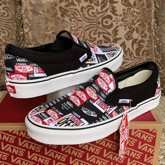 Vans Classic Slip On Label Mix Black/True White WM