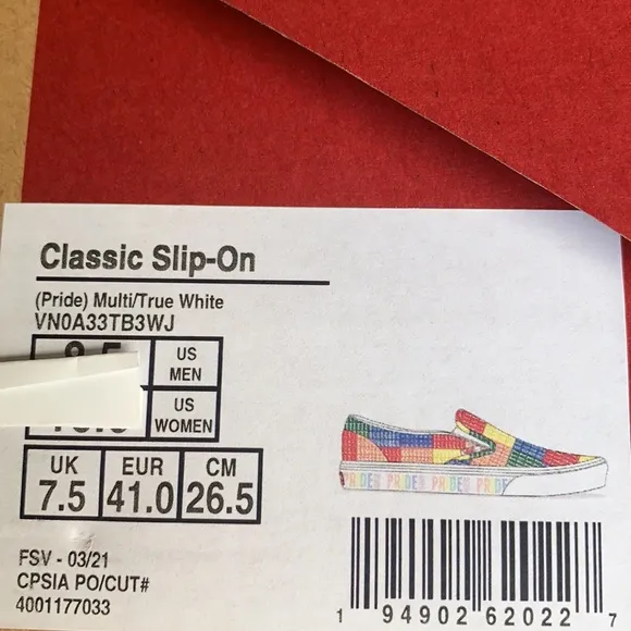 VANS CLASSIC SLIP ON PRIDE MULTI/TRUE WHITE MENS