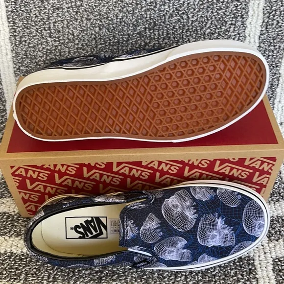 Vans Classic Slip-On Wireframe Skulls Black/True White WMNS