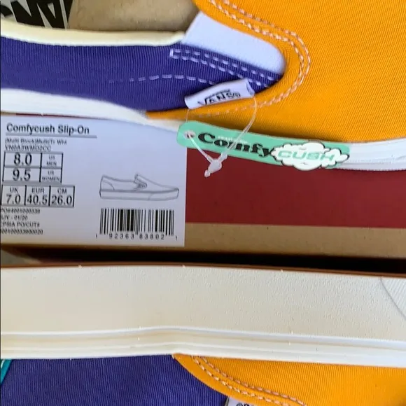 VANS COMFYCUSH SLIP ON MULTI BLOCK MULTI/TRWHT WMN