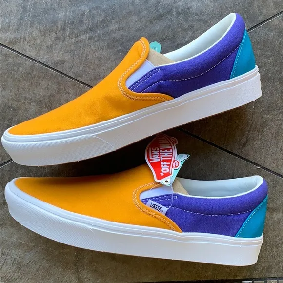 VANS COMFYCUSH SLIP ON MULTI BLOCK MULTI/TRWHT WMN