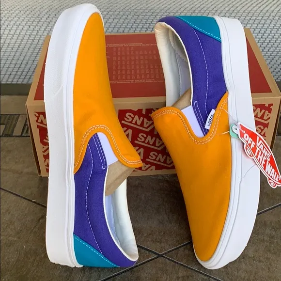 VANS COMFYCUSH SLIP ON MULTI BLOCK MULTI/TRWHT WMN