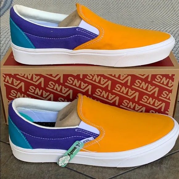 VANS COMFYCUSH SLIP ON MULTI BLOCK MULTI/TRWHT WMN