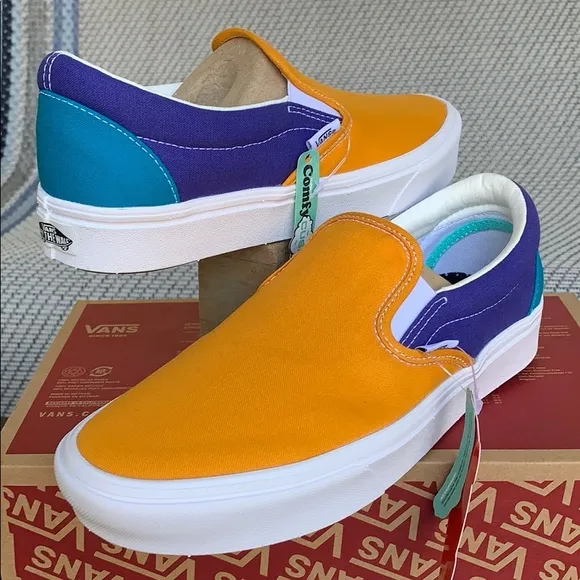 VANS COMFYCUSH SLIP ON MULTI BLOCK MULTI/TRWHT WMN